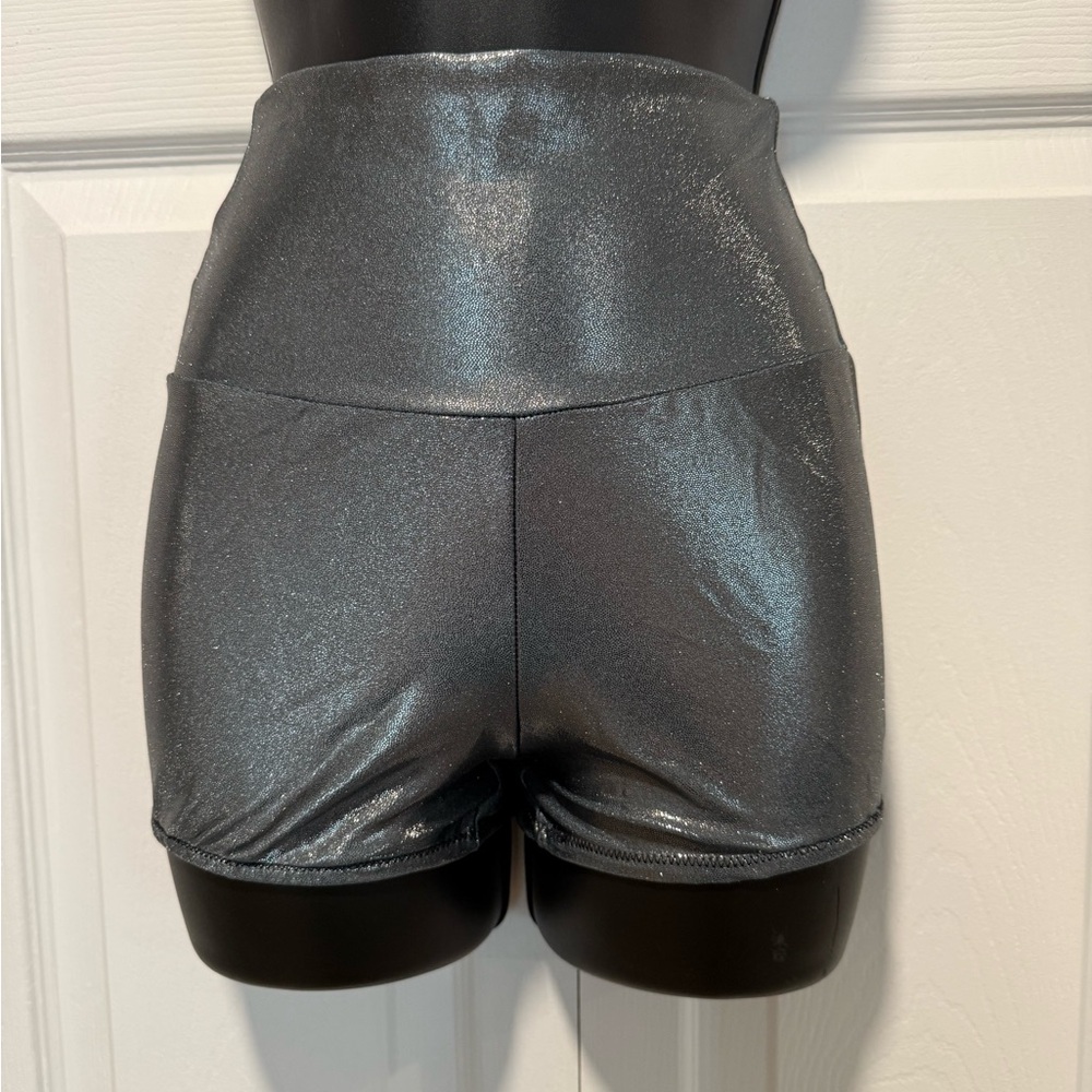 Metallic Gunmetal Gray Women's Athletic / Pole / Rave Shorts